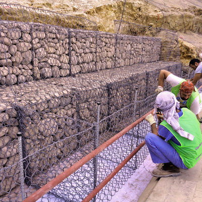 Hexagonal Gabion Wall - Galvanized Steel Flood Defense Barrier (2x1x1m)