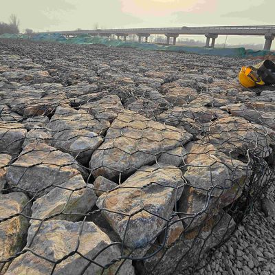 Woven Hexagonal Gabion Mesh Wall Decorative Stainless Steel Grid Gabion Box PVC Coated