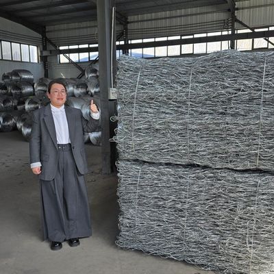 80 X 100Mm Hexagonal Gabion Netting Basket For River Protection Gabion Rock Cages