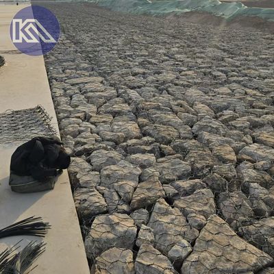 6*2*0.3m Galvanized Iron Wire Mesh Gabion Basket With 2.2mm / 60*80mm Mesh Hole for Gabion River Channel Protection