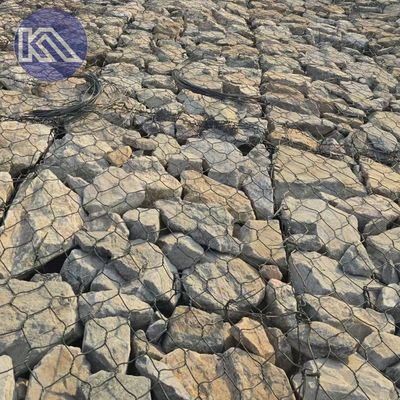3.05mm / 80*100mm / 2*1*1m Iron Mesh Retaining Wall Galvanized Custom Gabion Wall Box For Slope Stabilization