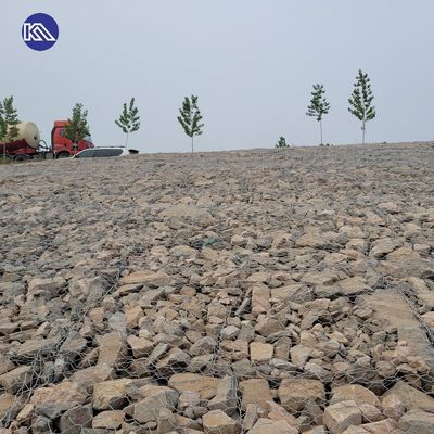 Hexagonal / Double Twist Galvanised Gabion Mattresses Wire Mesh Rock Gabion Cage