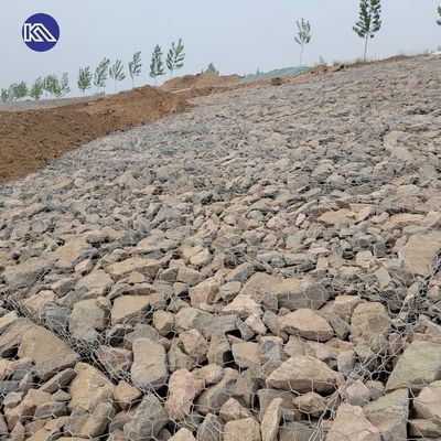80mm X 100mm / 100*120mm Mesh Hole With 2.7mm - 3.05mm Wire Produce Galvanized Gabion Wire Mesh Basket for Sale