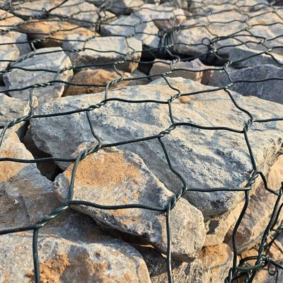 PVC Coated Gabion Wire Mesh Protecting Riverbanks Slopes And Channels From Erosion