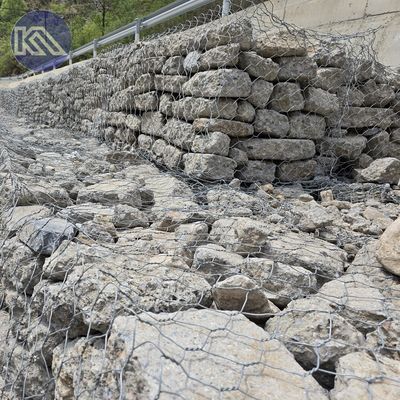 Erosion Protection 6*2*0.3m 60*80mm Durable Gabions Mattress Stone Filled Sack Gabion Basket PVC Coated Gabion Retaining Wall Fence