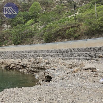 Erosion Protection 6*2*0.3m 60*80mm Durable Gabions Mattress Stone Filled Sack Gabion Basket PVC Coated Gabion Retaining Wall Fence