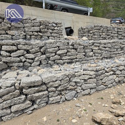 Erosion Protection 6*2*0.3m 60*80mm Durable Gabions Mattress Stone Filled Sack Gabion Basket PVC Coated Gabion Retaining Wall Fence