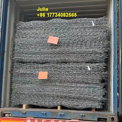 Hexagonal Gabion Wall Cages - Hot-Dip Galvanized Steel for Riverbank Protection