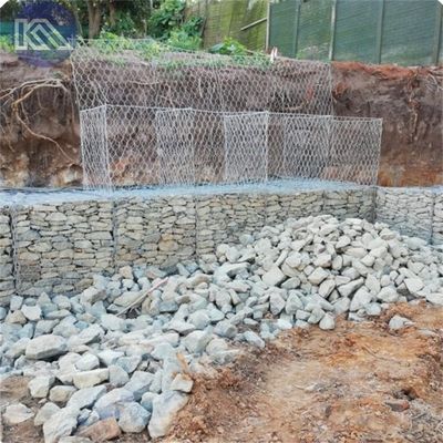 Galvanized Hexagonal Wire Mesh Cage Rock Retaining Wall Pvc Coated Gabion Stone Filled Gabion Basket In Philippines