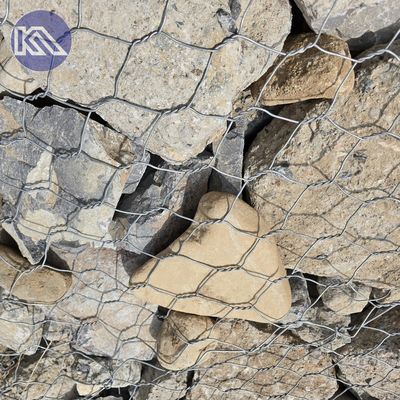 Large Stock PVC Coated 2*1*1m Galvanized Gabions For Galvanized Stone Gabion Basket Flood Control
